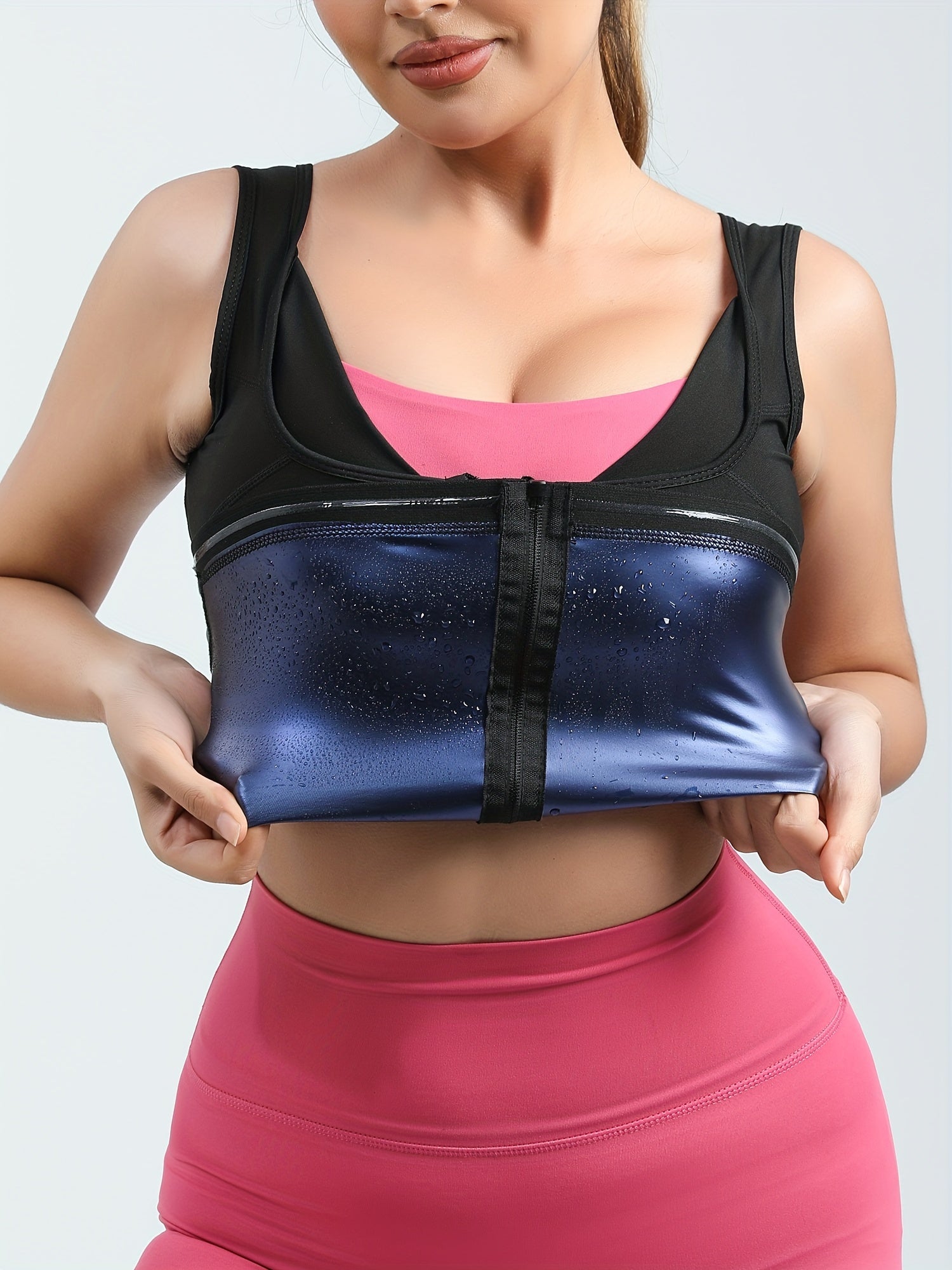Sauna Suit Women Waist Trainer Sweat Tank Top Shaper Zipper