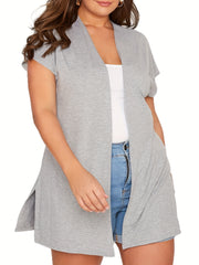 Cap Sleeve Open Front High Stretch Cardigan