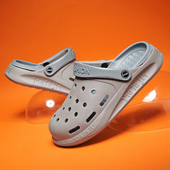 Men's Grey Non Slip Clog Sandals for Outdoor Beach Pool Garden