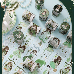 Girl Sticker Set Washi Paper Tape for DIY Crafts Scrapbooking