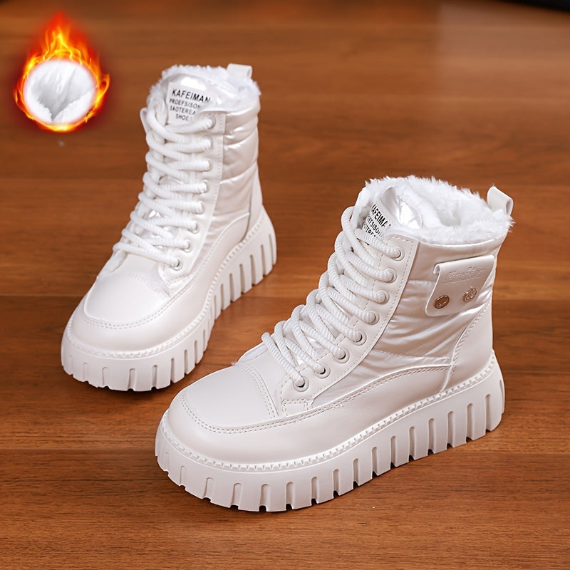Women's Warm Snow Boots - Comfortable Non-slip Medium Tube Sneakers