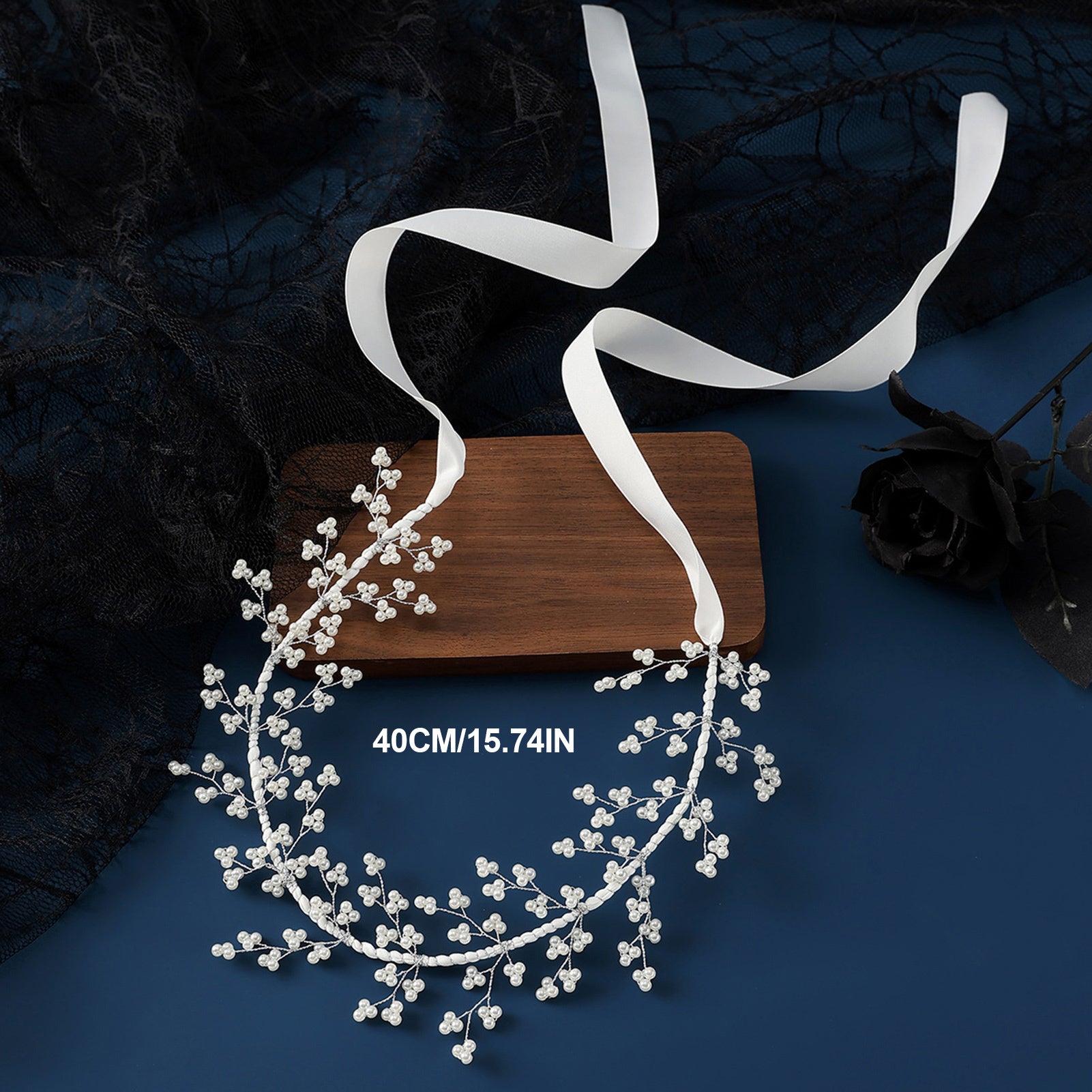 Tie Up Hair Hoop with Decor for Wedding