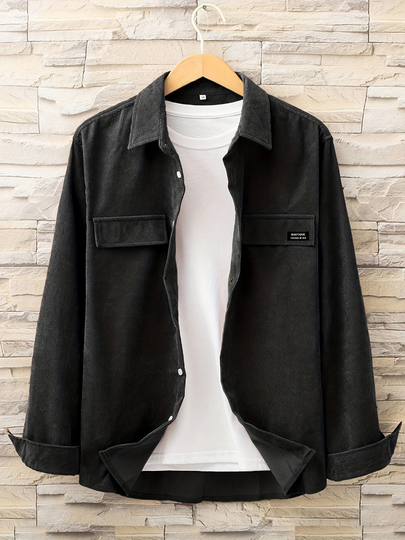 Men's Button Up Long Sleeve Shirt For Spring Fall