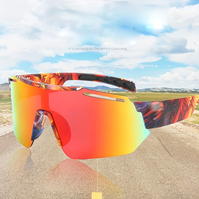 Oversized Windproof Camo Men Sunglasses UV400 Sports Outdoor Cycling Goggles
