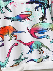 Colorful Dinosaurs Print Boys Pullover Sweatshirt Long Sleeve