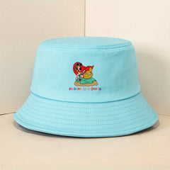 Y2K Mermaid Print Bucket Hat Basin Hat Candy Lightweight Fisherman Cap Sun Hat