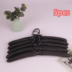 5pcs Satin Padded Clothes Hanger Silk Wrapped Coat Rack