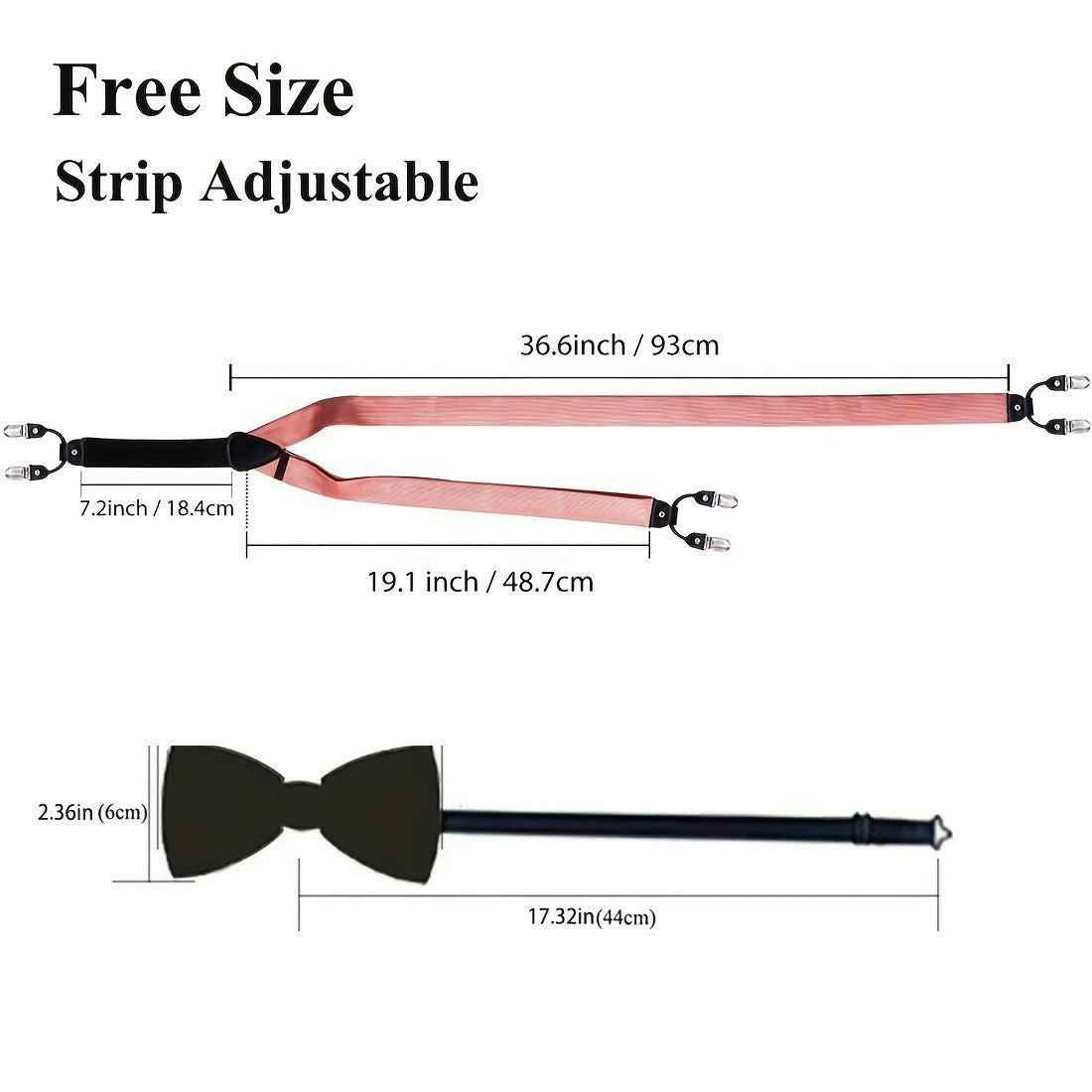 Barry Wang Plaid Cartoon Solid Suspenders Set