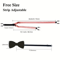 Barry Wang Plaid Cartoon Solid Suspenders Set