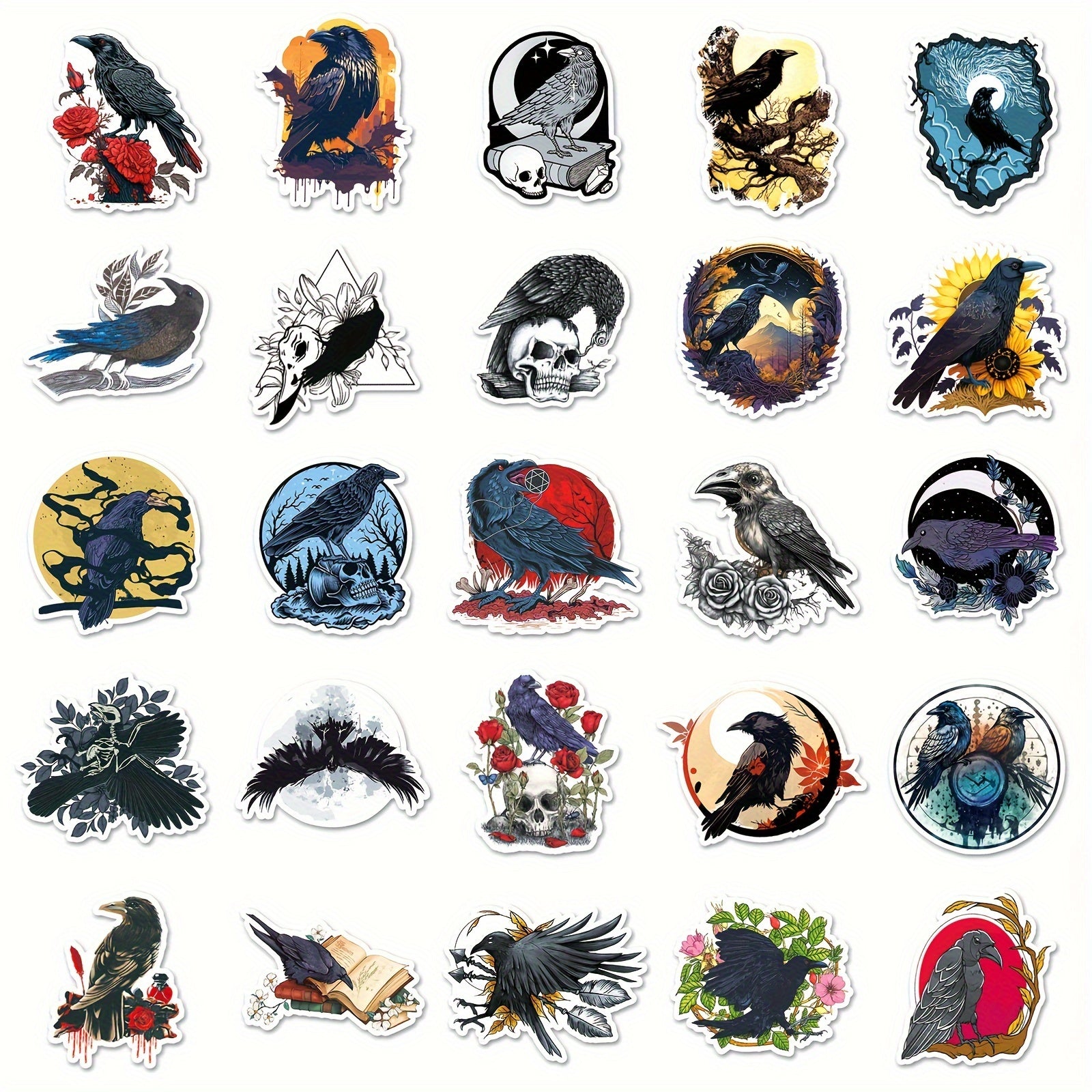 50pcs Cartoon Crow Graffiti Stickers Laptop Helmet Cup DIY Journal Sticker Bag