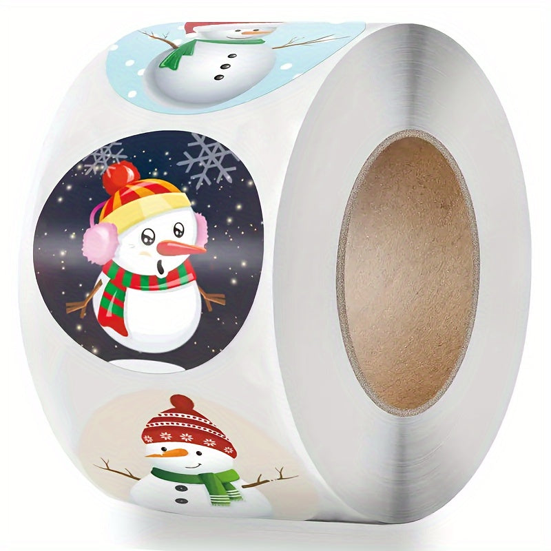 500pcs Christmas Snowman Reward Stickers Roll Self-adhesive Labels