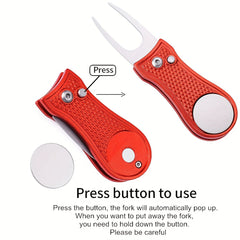 Stainless Steel Foldable Golf Divot Repair Tool