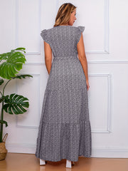 Ruffle Trim Tiered Maxi Dress Boho Casual Dress Spring & Summer