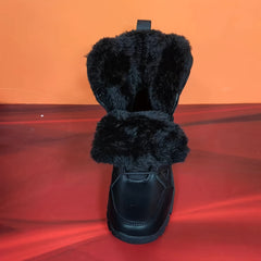Fur Lined High Top Combat Boots Waterproof Hiking Boot