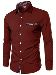 Floral Printed Men's Casual Shirt Regular Fit Long Sleeves