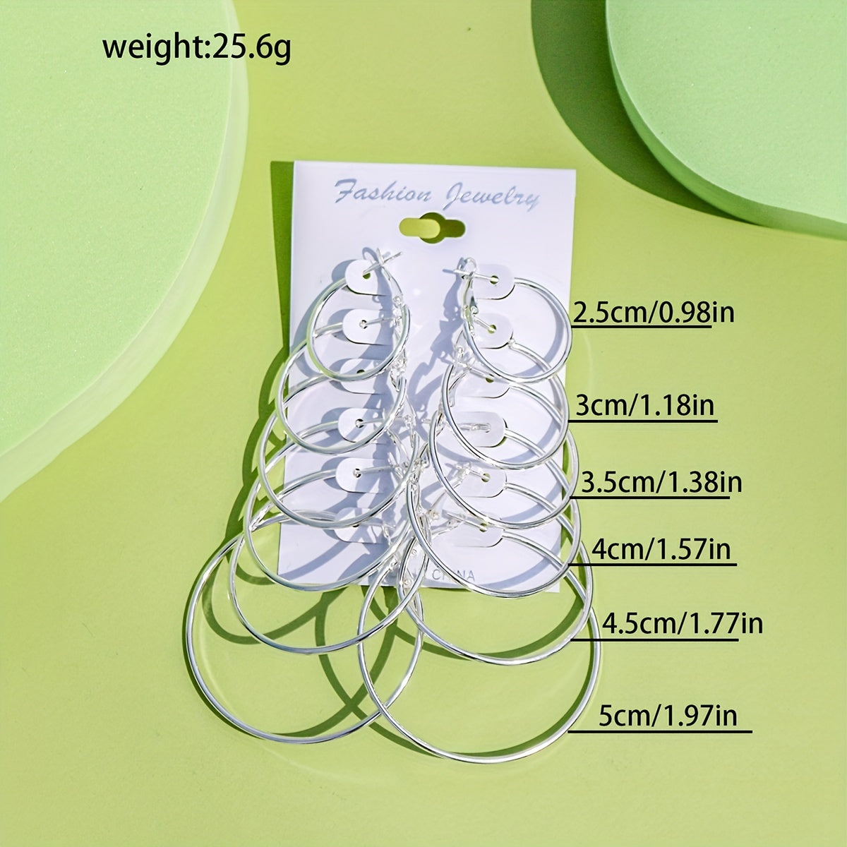 Metal Earrings Set Golden Silver Various Sizes Girls