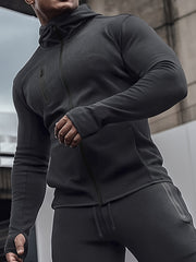 Men's Zipper Hooded Sports Hoodie for Autumn Winter