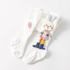 Baby Girls Ribbed Tights Leggings Stockings Rabbit Doll Warm Pantyhose