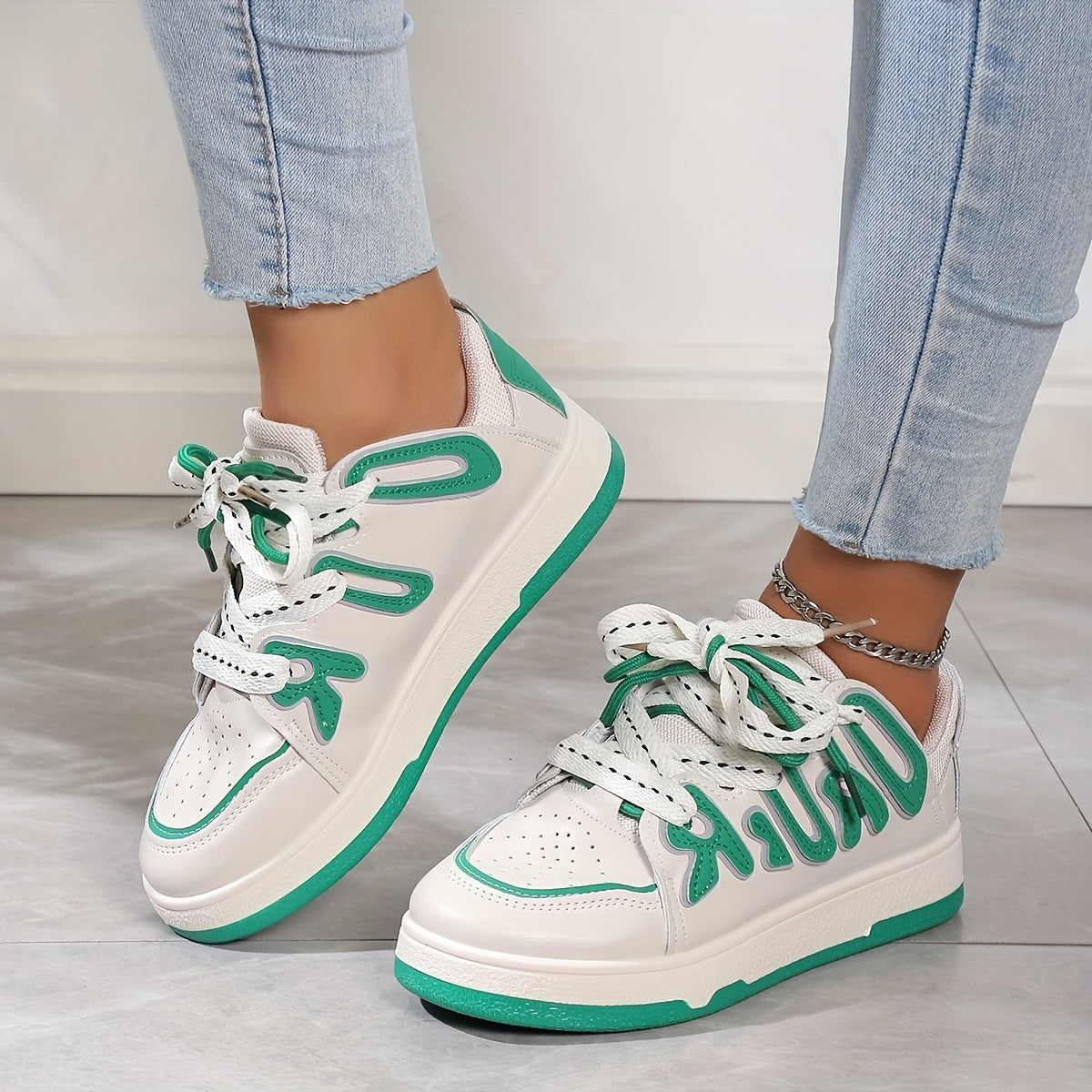 Women's Patchwork Skate Shoe Breathable Casual Sport Shoes