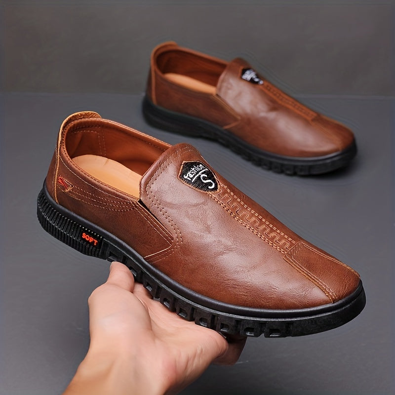 Men's Comfy Slip On Loafer Shoes with Stitch Detail