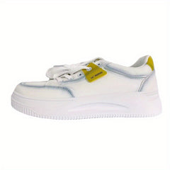 Women's Low Top Faux Leather Skate Shoes Thick Bottom Sneakers