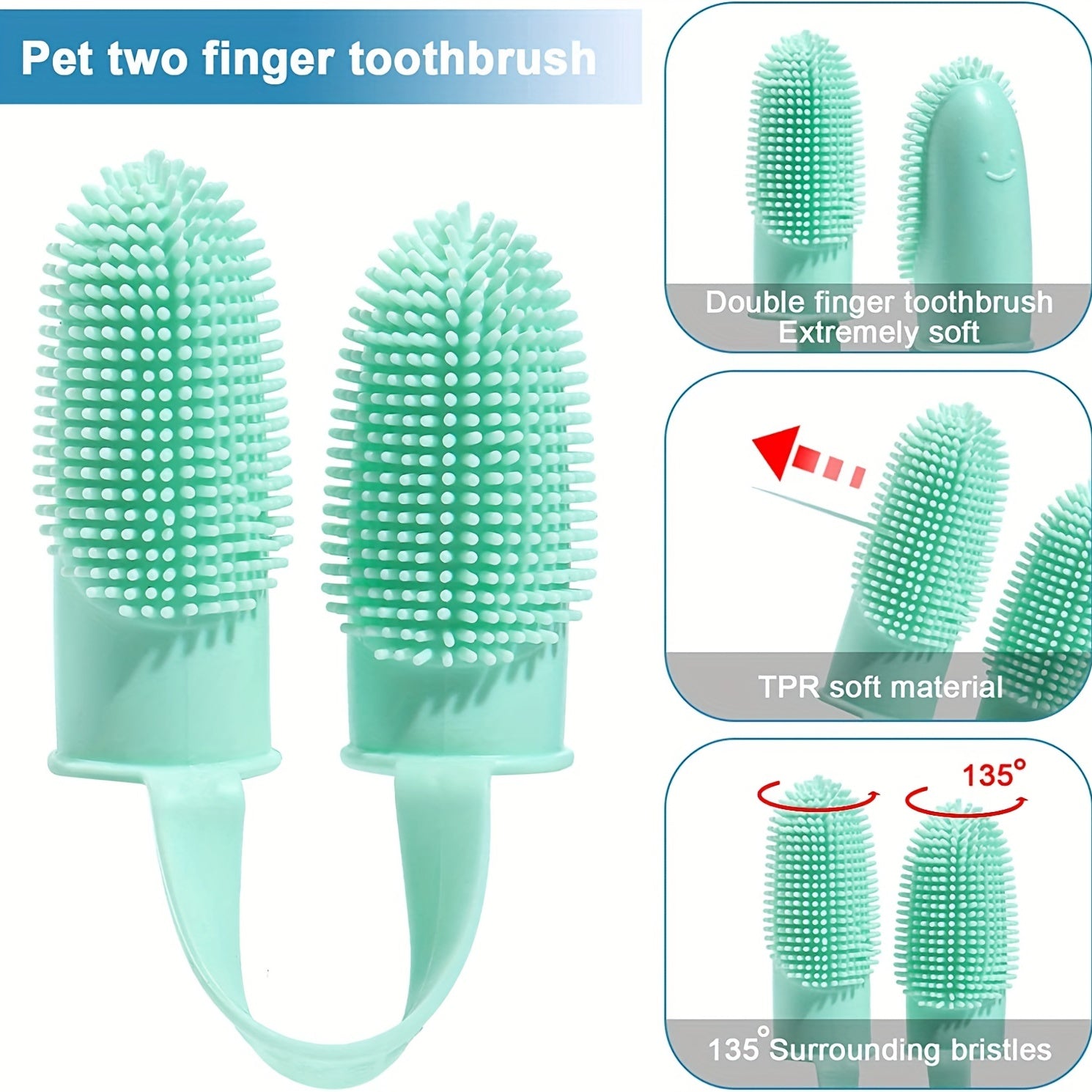 Dog Finger Toothbrush Kit for Easy Dental Care