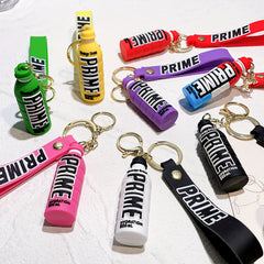 Cartoon Drink Bottle Key Chain Pendant Backpack Bag Charms Decor