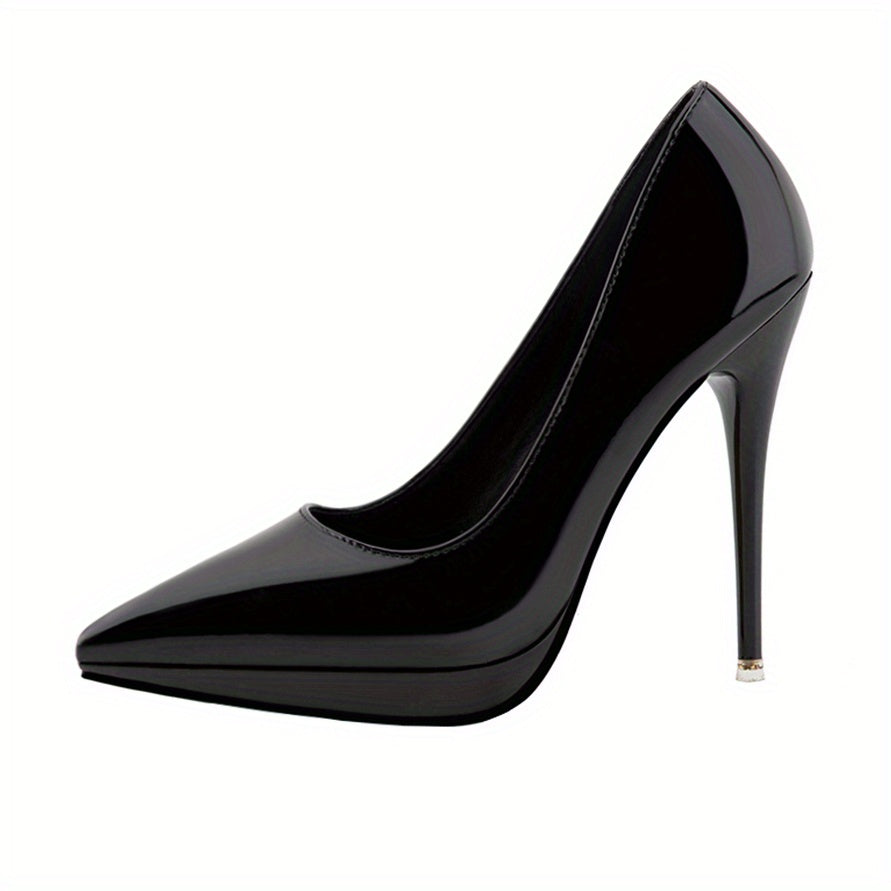 Women's Point Toe Stiletto Heel Patent Leather Shoes