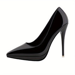 Women's Point Toe Stiletto Heel Patent Leather Shoes