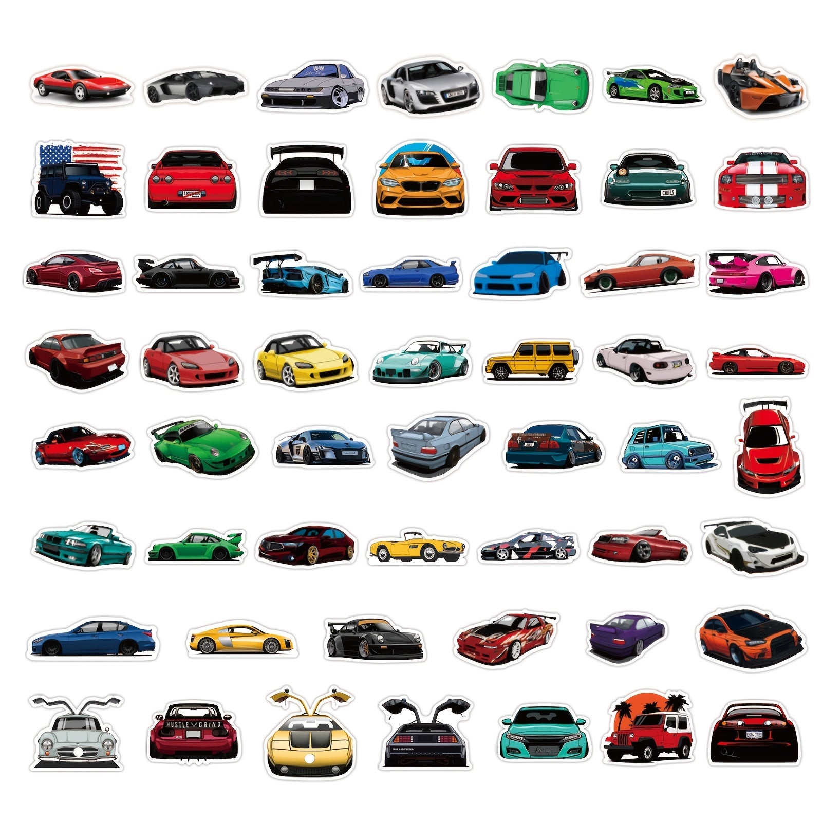 100 PCS JDM Sport Car Racing Stickers Waterproof Decals