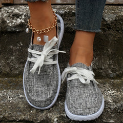 Women's Wave Line Patchwork Boat Shoes Non Slip Lace Up Breathable Casual Sneake
