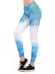 Boho Floral Print Skinny Leggings High Waist Yoga Leggings