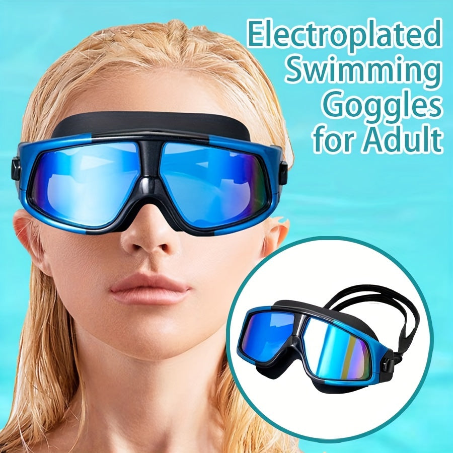 Adult Swimming Goggles Silicone Large Frame Waterproof Anti-fog