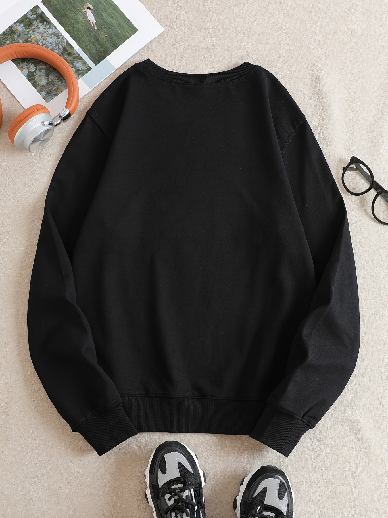 Dinosaur Graphic Print Crew Neck Sweatshirt Long Sleeve Pullover Casual Top