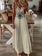 Geo Print V-Neck Cami Dress