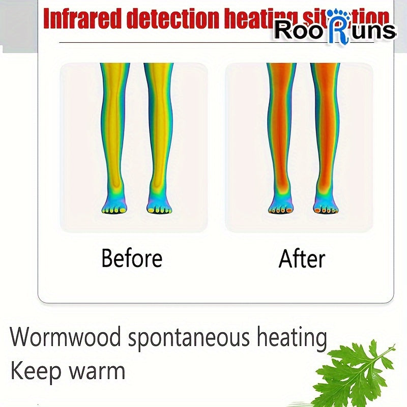 RooRuns Winter Warm Wormwood Knee Pads Leg Warmer for Men and Women