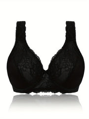 3-Pack Lace Full Cover Underwire Bras Set - Plus Size