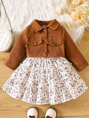 Toddler Girl Floral Dress & Cardigan Set