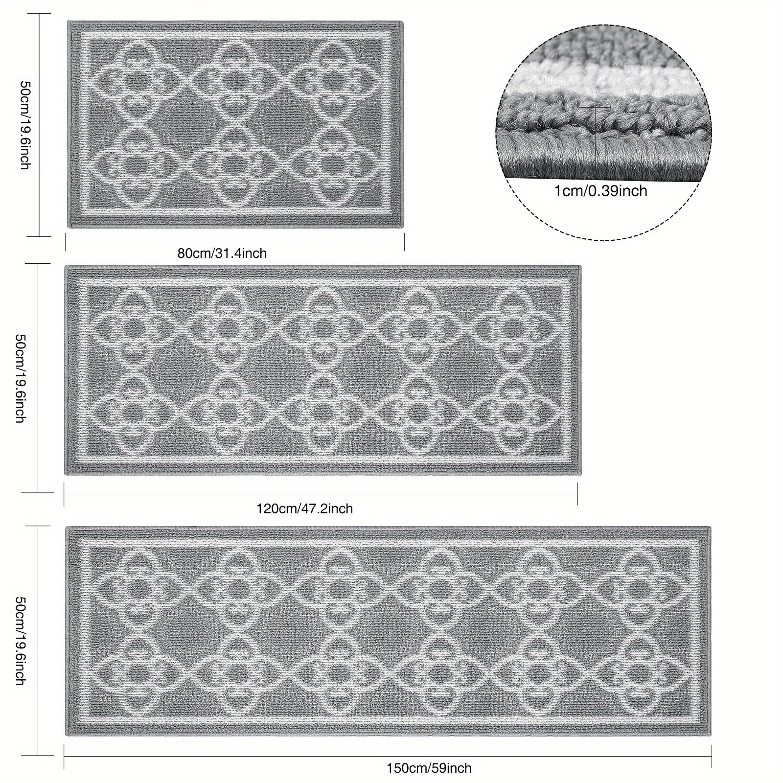 Absorbent Nylon Bathroom Rugs Set