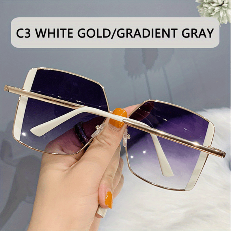 Vintage Oversized Square Sunglasses Gradient Lens UV400