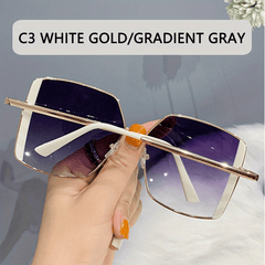 Vintage Oversized Square Sunglasses Gradient Lens UV400