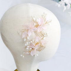 Pink Flowers Hair Comb Hairpin Party Favor Decorations