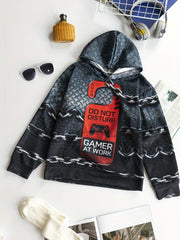 Gamepad & Chain 3D Print Boys Hoodie