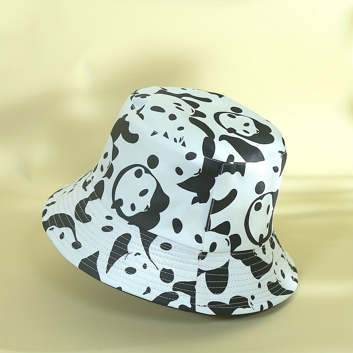 Reversible Panda Print Bucket Hat Cartoon Sunscreen Basin Hat