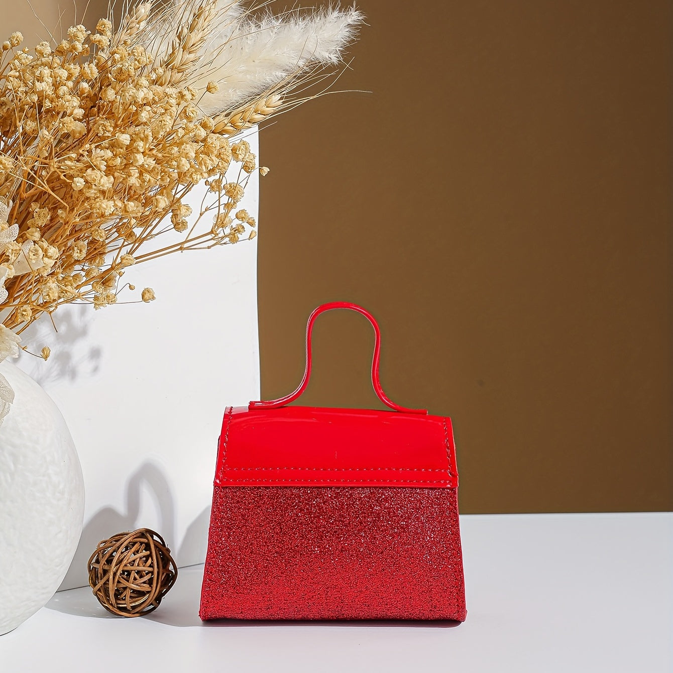 Mini Glitter Butterfly Satchel Bag Red