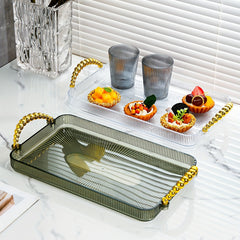 Rectangular Tray with Double Handles for Home Use