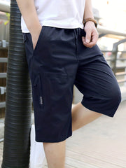Men's Drawstring Casual Loose Shorts with Side Pocket