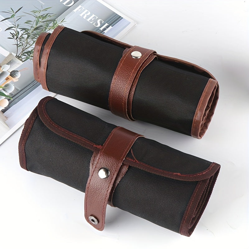 48 Holes Roll Up Wrap Pen Curtain Pencil Canvas Pen Bag