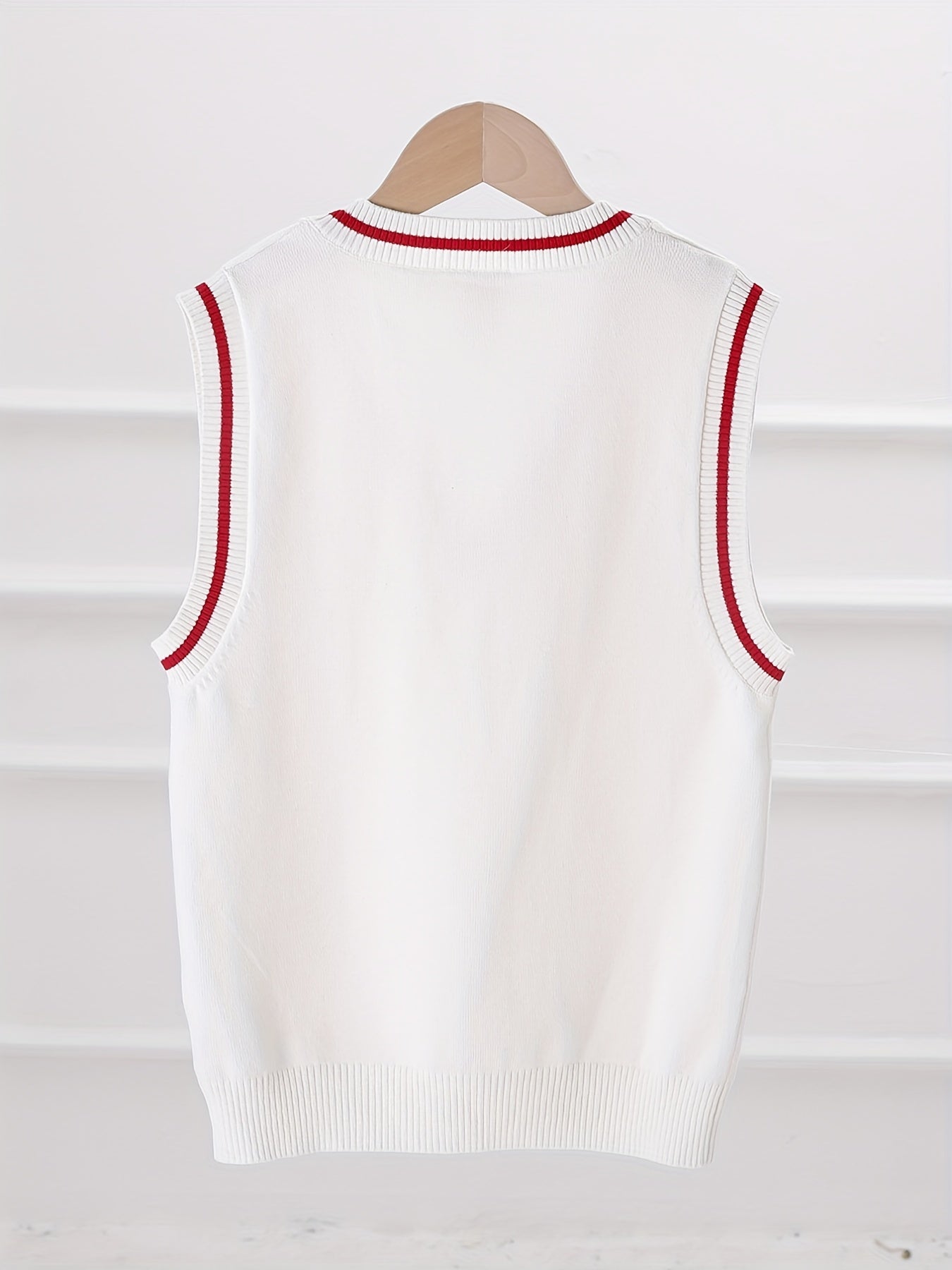 Boys Preppy Uniform V Neck Knit Vest Fitness Sweater Kids Clothes