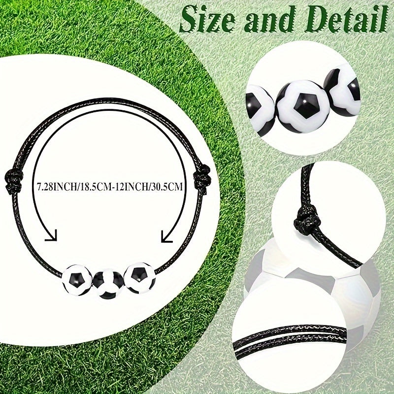 Sports Pendant Bracelet Soccer Bead - Adjustable Inspirational